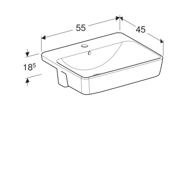 Раковина встраиваемая сверху (55х45) Geberit Variform 500.681.01.1