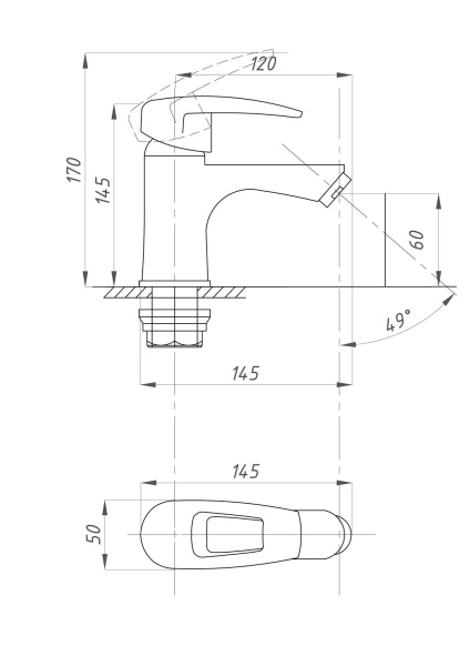 Смеситель для раковины ПСМ-Профсан  ПЛЮС  PSM-759-046