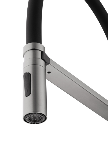 Смеситель для кухни с гибким изливом WONZON & WOGHAND, темный графит WW-88438003-BGM