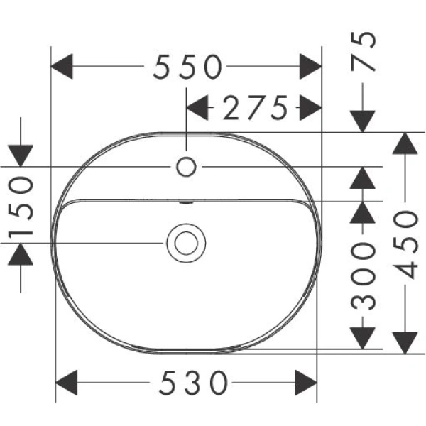 Раковина встраиваемая свеху (55x40) Hansgrohe Xuniva U 60161450 белый
