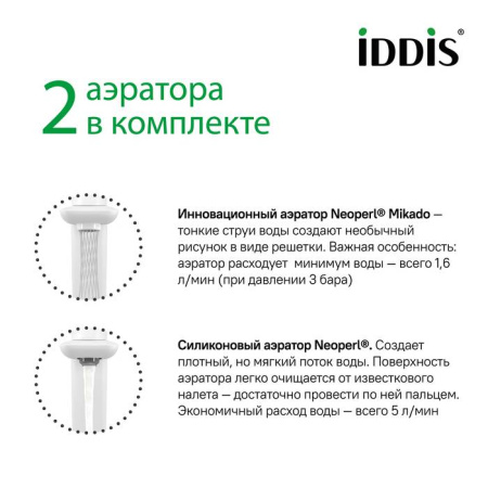 Смеситель для умывальника с инновационным управлением Push Control белый матовый IDDIS Slide (SLIWTBTi01)