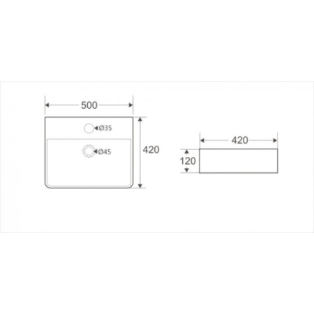 Раковина на столешницу Koller Pool Kvadro (50x42) KR-0500M-WB