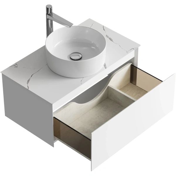 Тумба без раковины 80 см Aqwella Geometria GE01081WM белый матовый