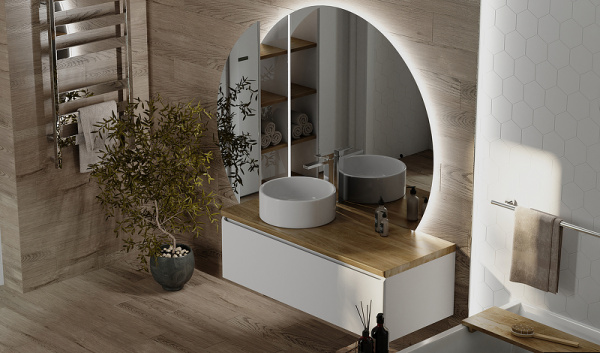 Зеркало-пенал Jorno Solis 34 SolN.11.34/W/JR