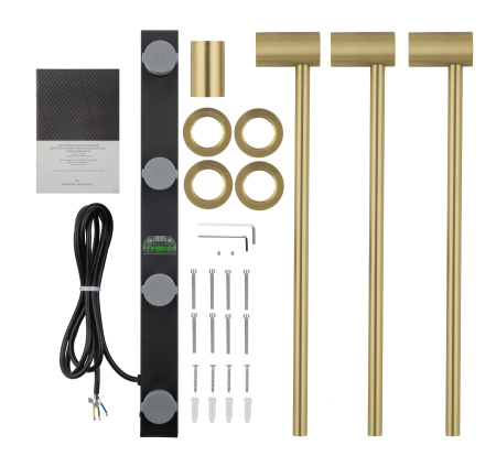 Полотенцесушитель электрический встраиваемый WONZON & WOGHAND HAMBURG, брашированное золото WW-AL313-BG