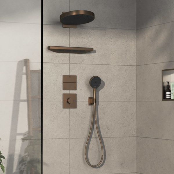 Переключатель потоков на 3 положения Hansgrohe ShowerSelect Comfort Е 15573140 шлифованная бронза