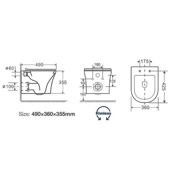 Унитаз Cerutti Adige Aria CT7837 подвесной