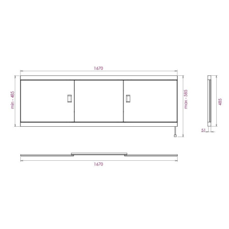 Экран под ванну Onika Монако 170 517014