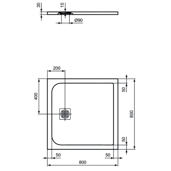 Душевой поддон Ideal Standard Ultraflat S (80х80) K8214FS, серый Душевой поддон Ideal Standard Ultraflat S (80х80) K8214FS, серый