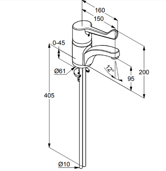 Смеситель для раковины Kludi Medi Care 341130524