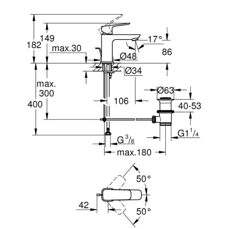 Смеситель для раковины Grohe Cubeo 1016940000