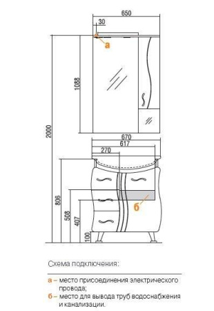 Тумба под раковину Акватон Дионис 65 М 1A008301DS010