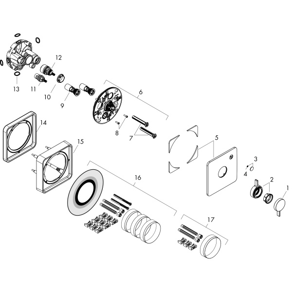 Смеситель для душа Hansgrohe DuoTurn Q 75614700 белый матовый