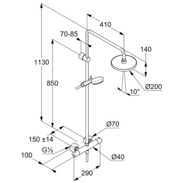 Душевая система Kludi Logo 6809405-00 Душевая система Kludi Logo 6809405-00
