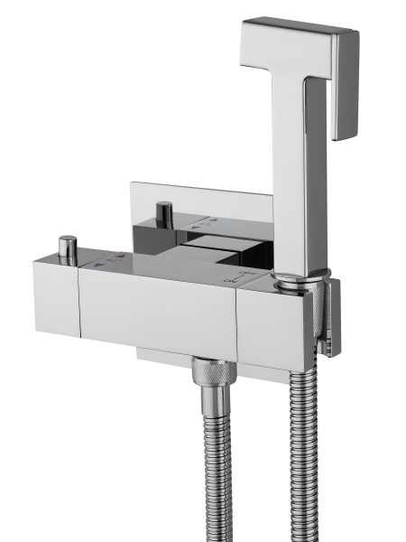 Смеситель с гигиеническим душем и термостатом встраиваемый WONZON & WOGHAND, хром WW-88819903-CR