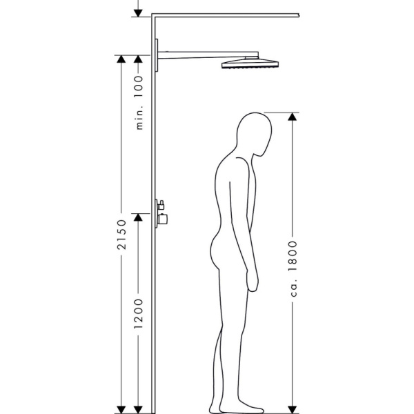 Верхний душ с кронштейном Hansgrohe Rainmaker Select 460 1jet 24003400 белый/хром