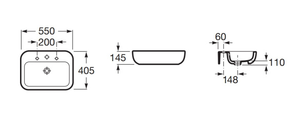 Раковина накладная (55х42) Roca Khroma 327653000