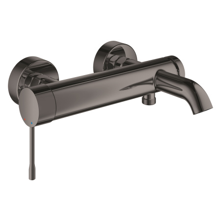 Смеситель для ванны однорычажный Grohe Essence 25250 A01 (25250A01) тёмный графит глянец