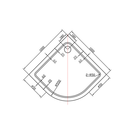 Душевой поддон акриловый (100х100) Vincea VST-2AQ-1010