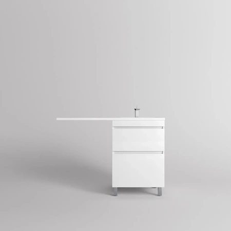 Тумба под стиральную машину напольная без раковины Style Line Даллас Леон СС-00002438 белый глянец