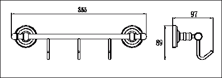 Крючок для полотенец Ganzer (хром) GZ 31073