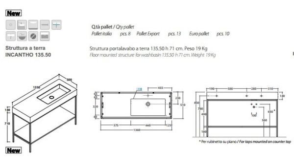 Умывальник Globo Incantho IN116S.VI*0