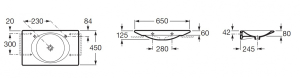 Раковина накладная (65х45) Roca Kalahari 32787400H
