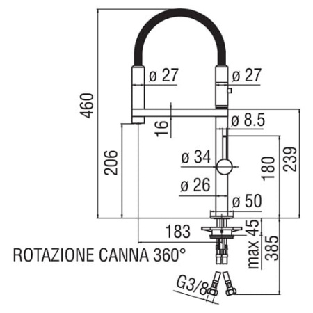 Смеситель для кухни Teknobili Kitchen MV92300/50CR