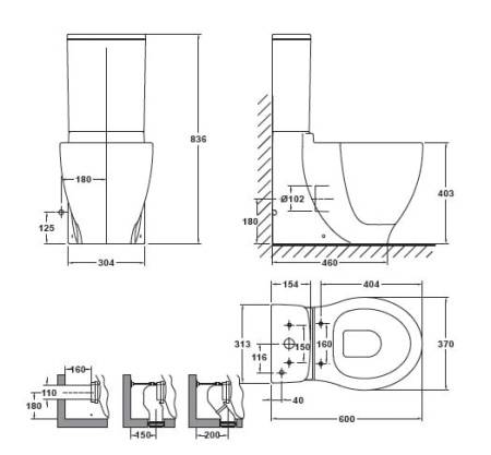 Бачок с двойной клавишей смыва GALA Klea 33540