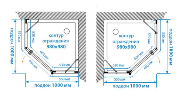 Душевой уголок (100х100) Aquaton Lax FES L 1AX023SSXX000