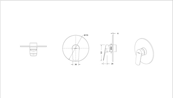 Смеситель для душа Bravat Rhein PB8429564BW-ENG