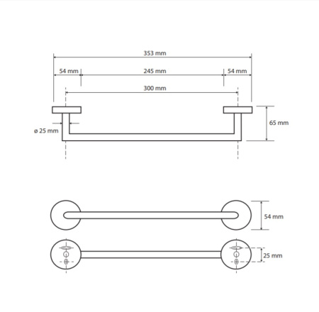 Поручень, 300 мм Bemeta Omega 104204332