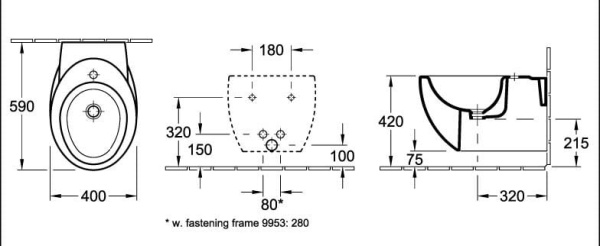 Биде подвесное Villeroy & Boch Aveo 741100R2