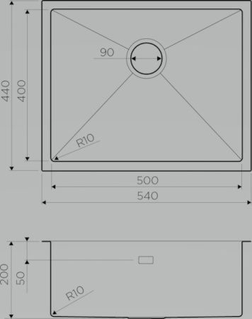 Мойка Omoikiri Taki 54-U/IF-GM 4973107