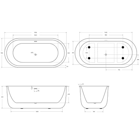 Акриловая ванна (170х78) BelBagno BB709-1700-780