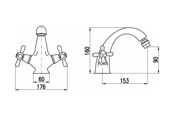 Смеситель для биде Rav Slezak Morava Retro MK443.5SM
