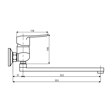 Смеситель для ванны Dorff Ultra D5095000