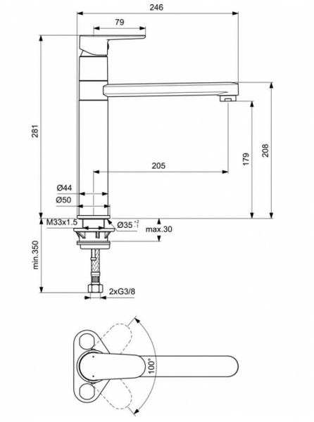 Смеситель для кухни Ideal Standard Cerafine О BC501XG