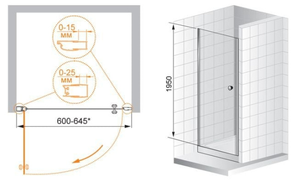 Душевая дверь Cezares Triumph TRIUMPH-D-60-P-Cr