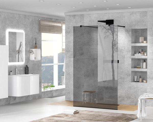 Душевая перегородка 100 см CEZARES LIBERTA LIBERTA-L-2-100-GR-NERO