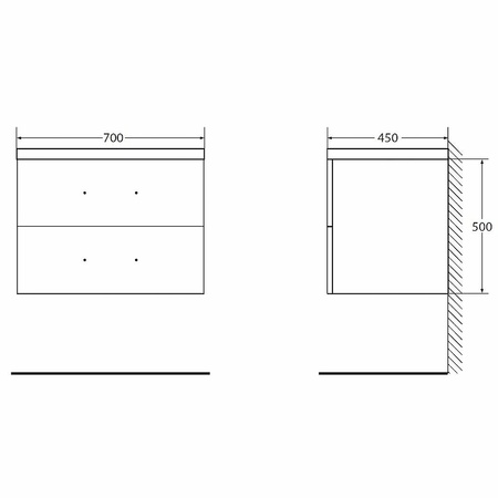 База под раковину подвесная BelBagno AURORA-700-2C-SO-RNN Rovere Nebrasca Nature