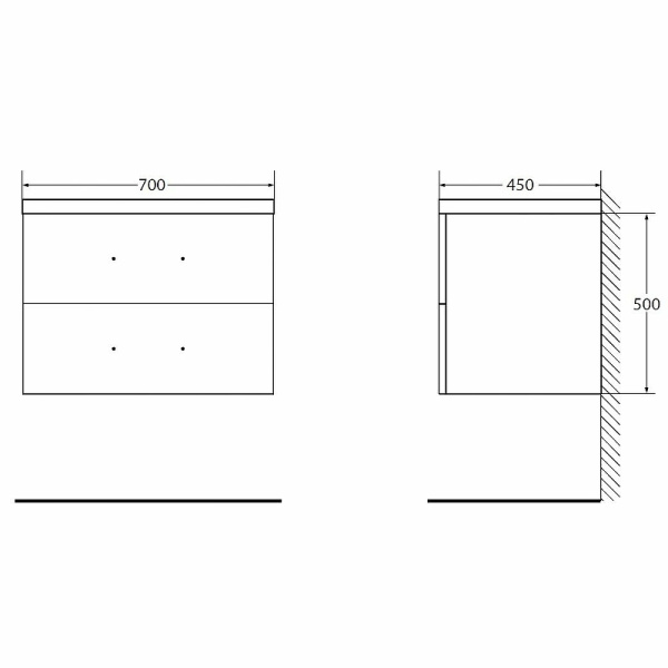 База под раковину подвесная BelBagno AURORA-700-2C-SO-RNN Rovere Nebrasca Nature