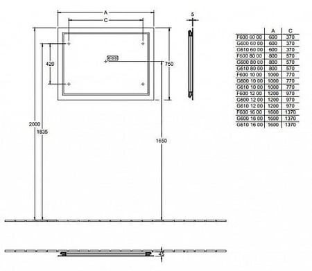 Зеркало Villeroy&Boch Finion F6001200