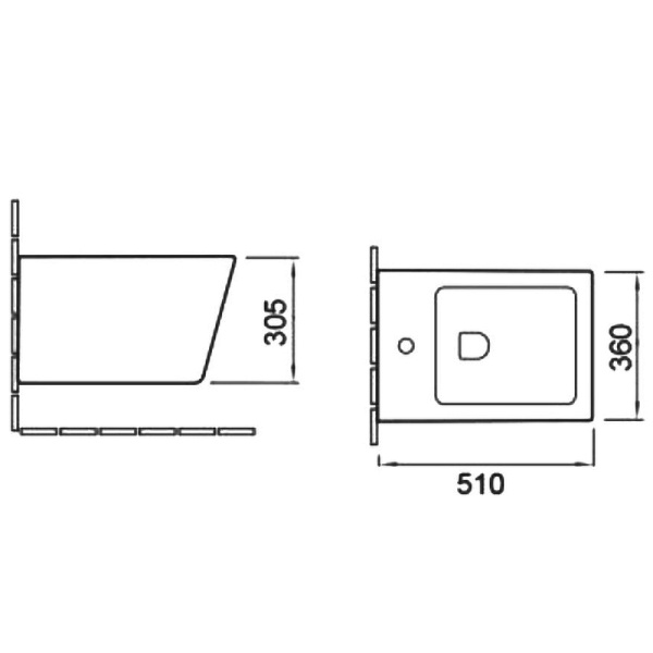 Биде подвесное  SantiLine SL-5054MB