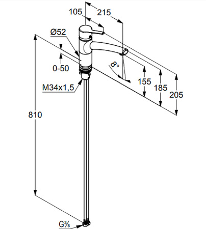 Смеситель для кухни с выдвижным изливом Kludi Trendo 335780575
