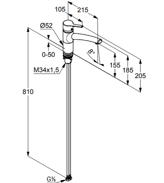 Смеситель для кухни с выдвижным изливом Kludi Trendo 335780575