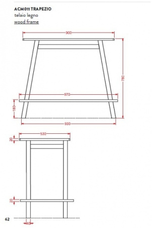 Деревянная консоль ArtCeram Trapezio ACM011 rovere