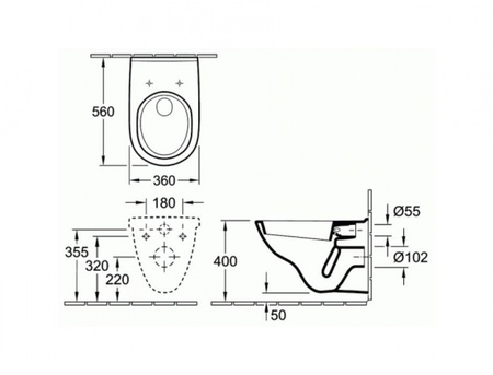 Унитаз подвесной Villeroy&Boch O.Novo 5660H101