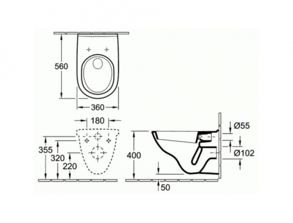 Унитаз подвесной Villeroy&Boch O.Novo 5660H101