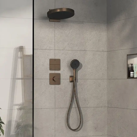 Термостат для душа Hansgrohe ShowerSelect Comfort Q 15589140 шлифованная бронза